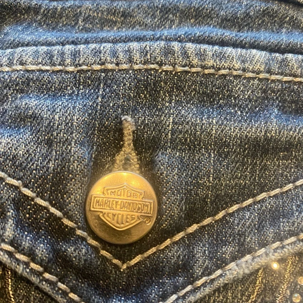 VTG Harley-Davidson Women's Embellished Dark Wash Bootcut Jeans